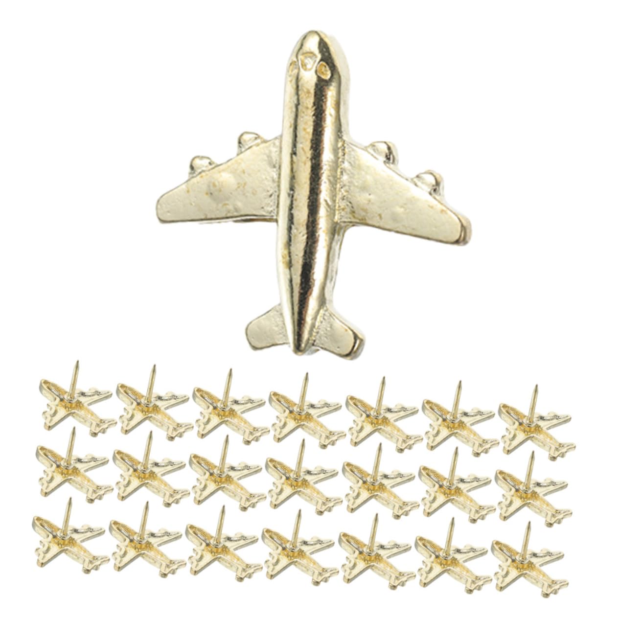LALAFINA 120stücke Flugzeug Pinnnadeln Kreative Push Für Fotos Karten Und Notizen Zubehör Für Pinnwände Büro Und Schule Dekorative Wandstecker Goldfarbe