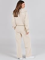 Vista 4 de ANRABESS Women 2 Piece Outfits Sweatsuit Set 2023 Fall Oversized Half Zip Sweatshirt Wide Leg Sweatpant Lounge Set Tracksuit