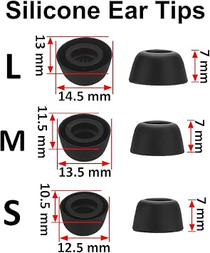 A-Focus [6 Pairs] Pixel Buds Pro Memory Foam & Silicone Ear Tips, Soft Replacement Comfortable Earbuds Eartips Gel Compatible with Google Pixel Buds Pro 126724 Black