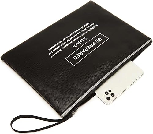 Bolsa de dinero ignífuga, bolsa bancaria ignífuga e impermeable con cierre de cremallera, bolsa de almacenamiento segura ignífuga, adecuada para