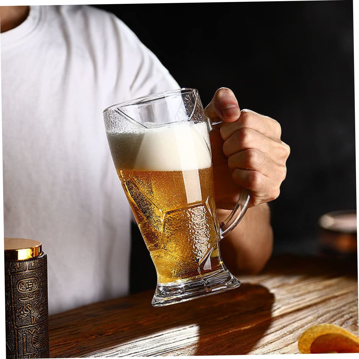 Boccale Da Birra Trasparente Manico Per Eventi Sportivi e Feste Per Degustazione Di Birra e Bevande Alcoliche