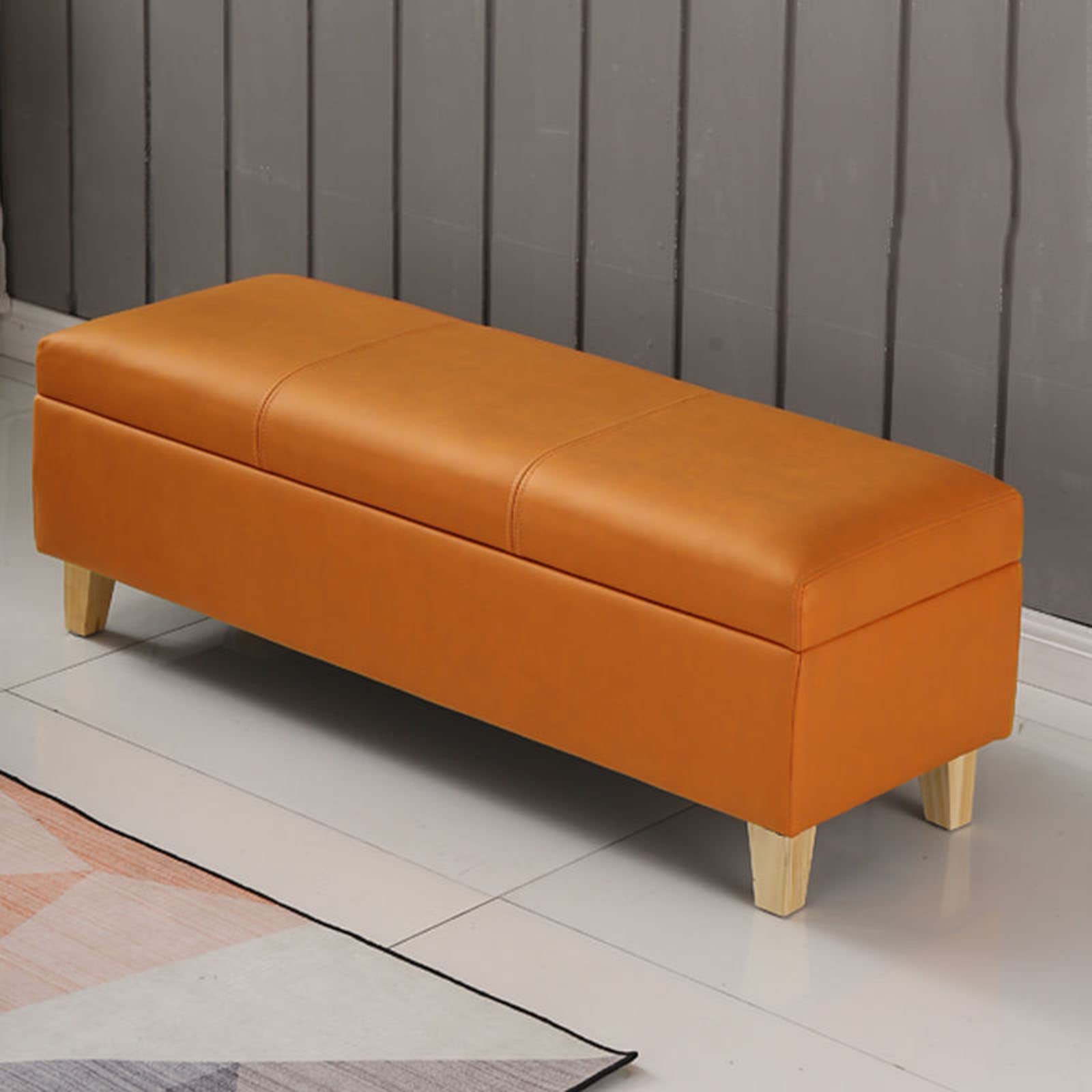 Banc vintage rectangulaire cuir synthétique pour une maison accueillante
