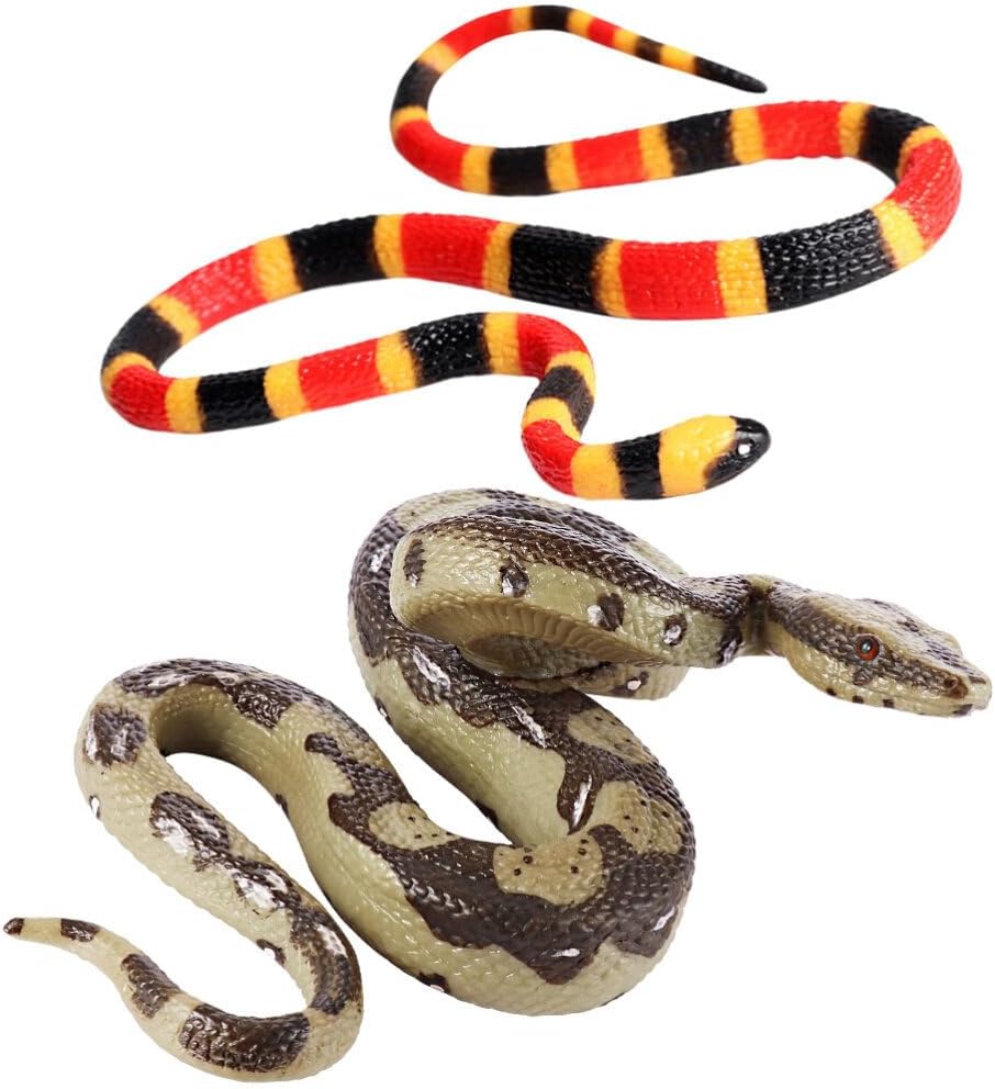 SAFIGLE Realistic Rubber Snakes Toys Fake Snake Lifelike