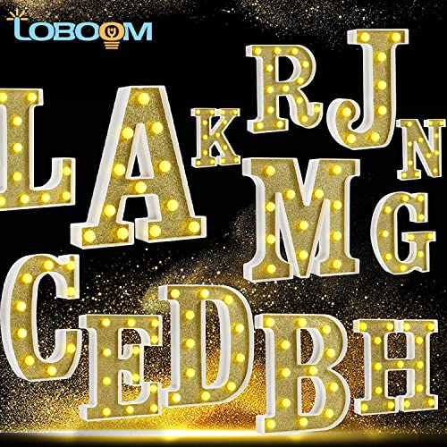 Led Marquee Letter Lights, Light Up Golden Alphabet Marquee Letters Sign Glitter Night Light Sign For Girls Gifts Birthday Wedding Christmas Party Bedroom Baby Shower Decorations, Gold Letter O #TOP6