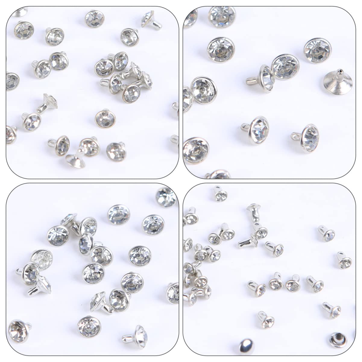 Ciieeo 600sätze Strass Nieten Für Kleidung Und Taschen Vielseitige Dekorative Alu-Rivets Für Modeprojekte Praktische Bastelzubehör Für Designs