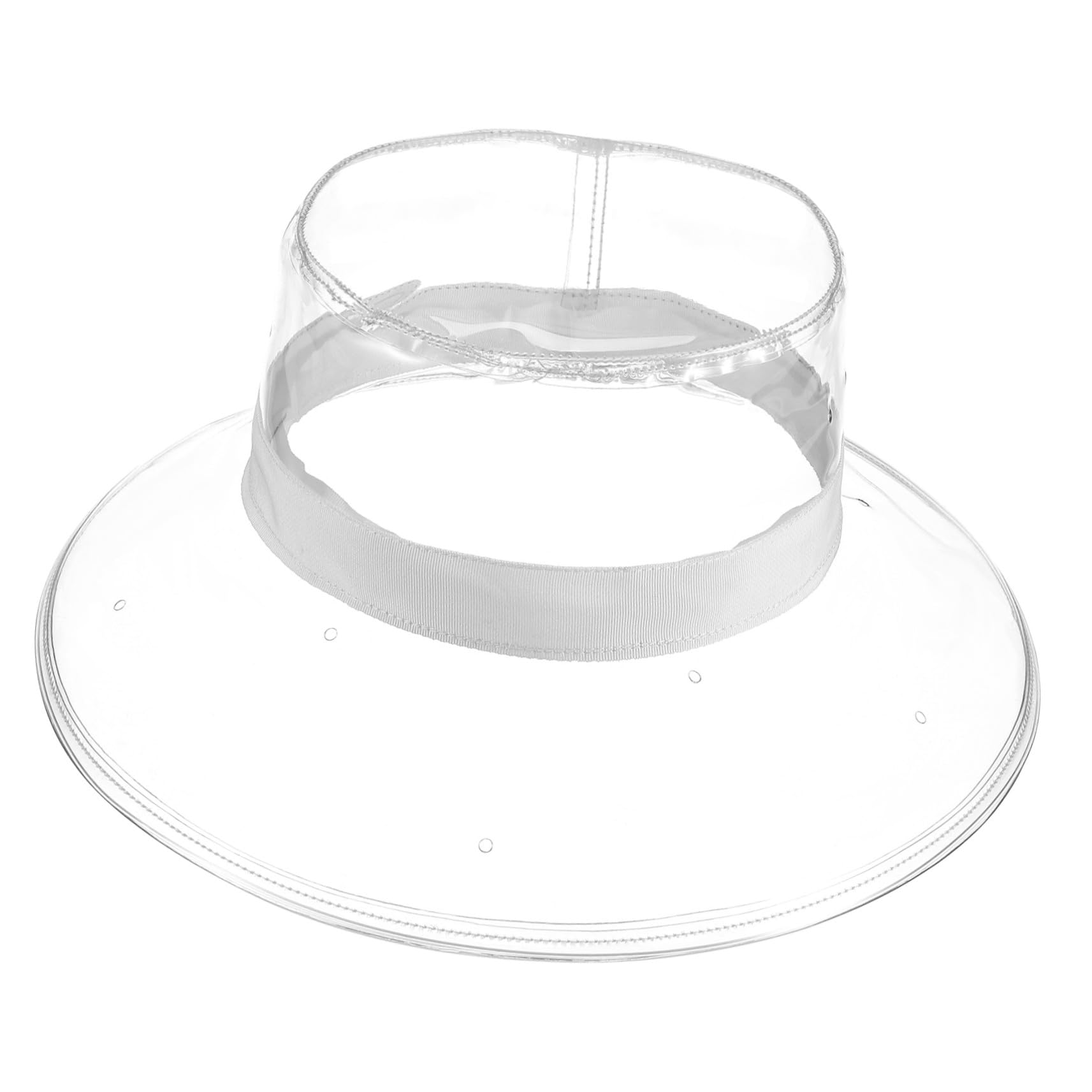 Cappello Trasparente in PVC Bianco Protezione Sole e Pioggia per Escursioni e Attività Allaperto