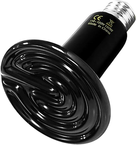 Simple Deluxe 150 W - Paquete de 1 mini emisor de calor de cerámica para reptiles, sin emisión de luz, calentador de gallinero para mascotas