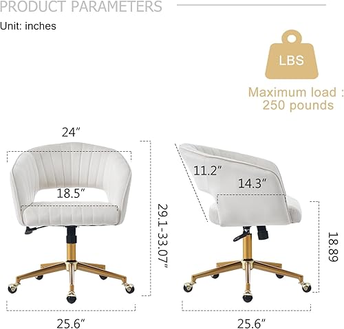 Miniatura 2 de Silla de oficina en casa, silla de escritorio de terciopelo, silla ergonómica ajustable giratoria de 360 grados para el hogar, dormitorio, estudio