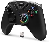 Vista 1 de DOYOKY Controlador inalámbrico para juegos controlador Bluetooth para PC Android vapor interruptor controlador de PC con retroiluminación LED