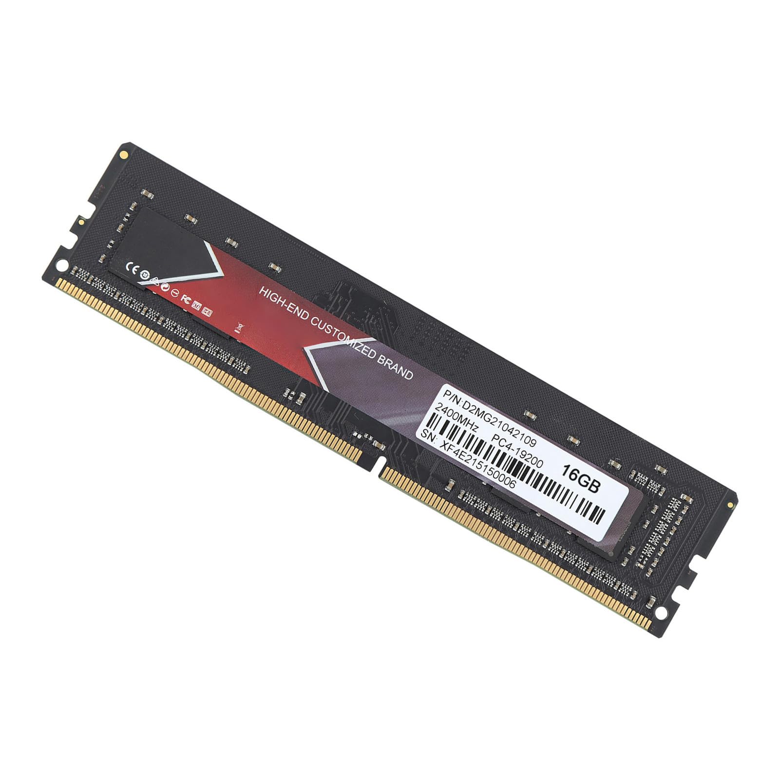 Goshyda Pamięć RAM DDR4 Wysokowydajna, Smukła, Aluminiowa pamięć Stacjonarna dla DDR4‑2400 MHz PC4‑19200 16 GB (16GB)