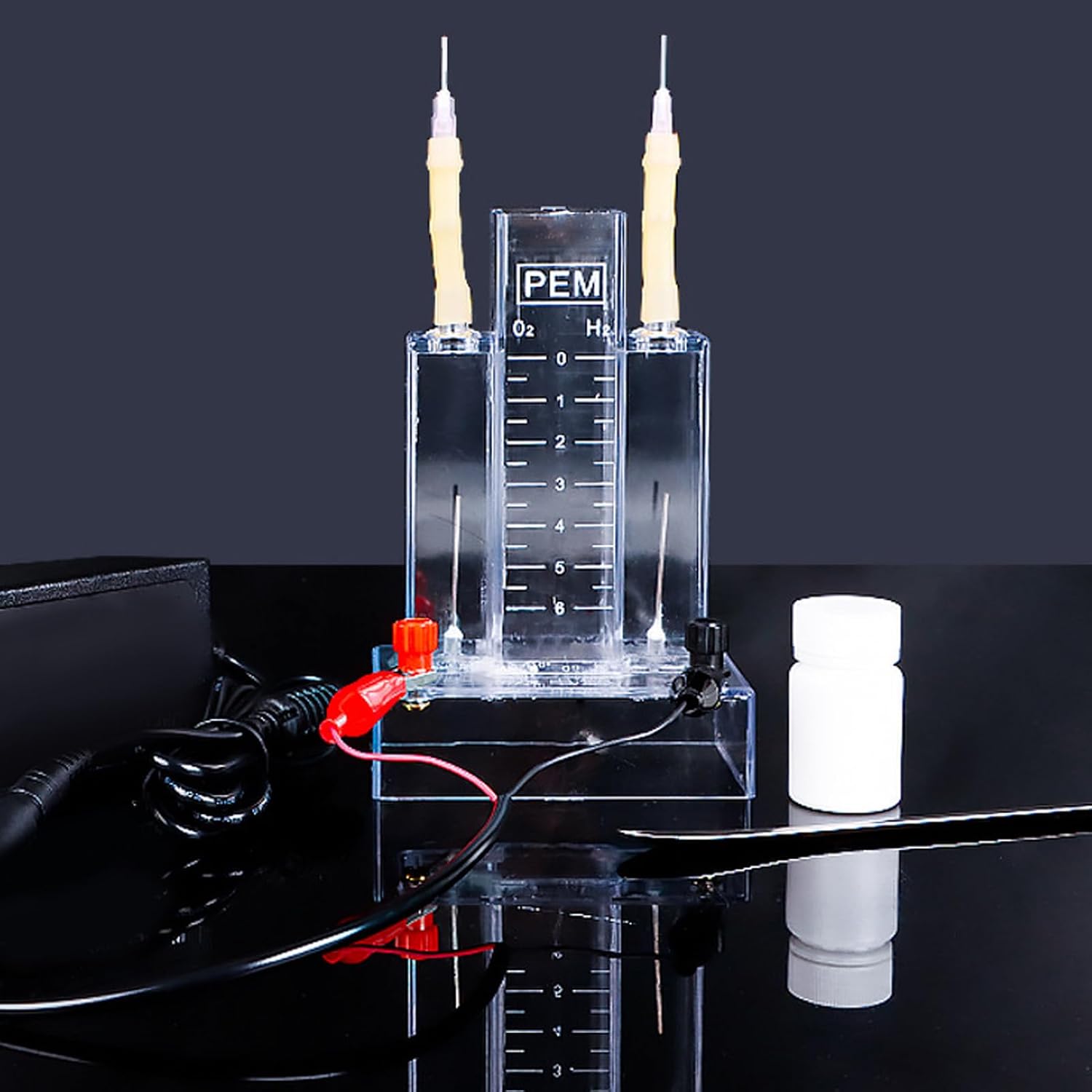 PEM Water Electrolysis Demonstrator,Chemical Hydrogen Oxygen Generation Experiment Kit for Laboratory School Teaching Aid