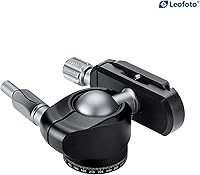 Vista 4 de Leofoto Mini cabezal de bola LH-22 con placa QR, bola de 0.866 in, control de perilla de tornillo, rosca de montaje de 1/4", compatible con Arca