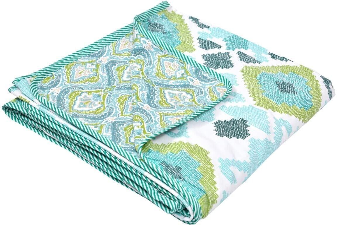 Anadhika® Premium Cotton Reversible Single Bed Dohar for AC Room| Soft-Lightweight Blanket/Dohar (228 * 152 cms) - Aqua Green-image-44