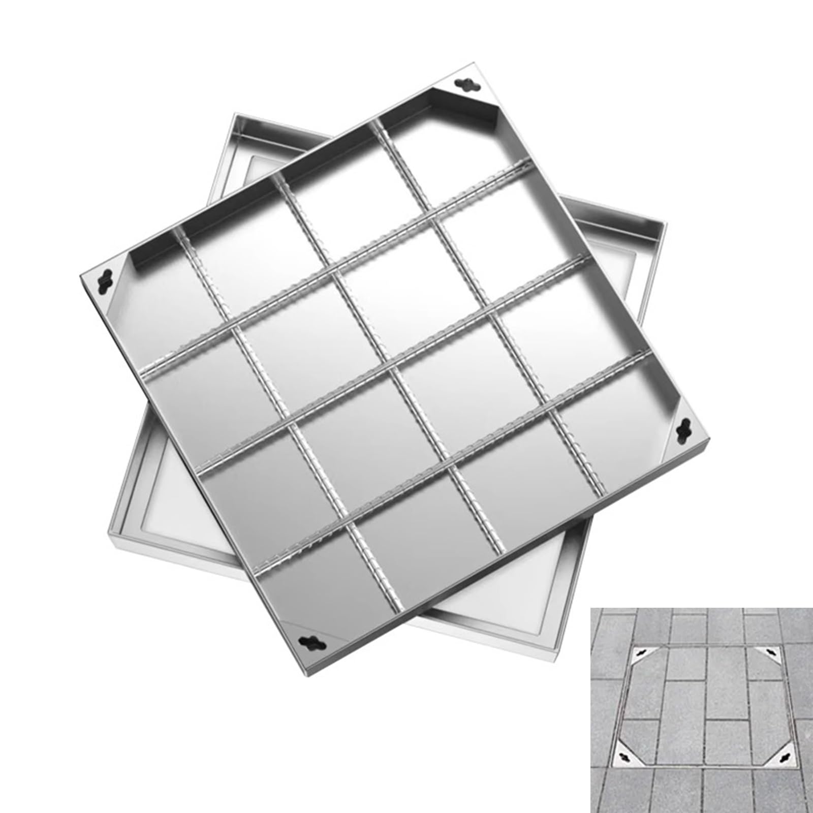 Couvercle de regard de fosse septique en acier inoxydable durable 90cm