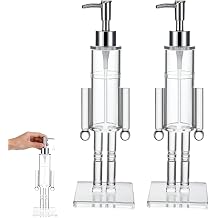 2X Nutcracker Soap Dispenser, Clear Acrylic Nutcracker Soap Dispenser, 9.5x9.5x30cm, Refillable Christmas Hand Soaps Bottle, Home Kitchen Accessories Decor Gift