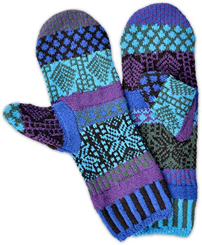 Solmate Brand USA Made Mismatched Fleece Lined Mittens, Blue Spruce