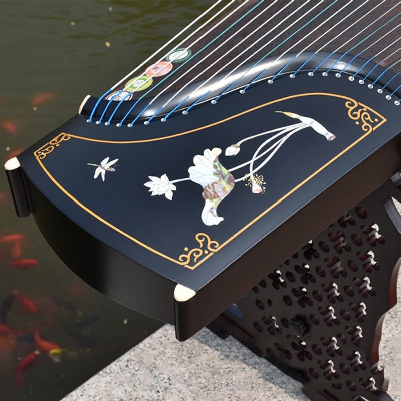 JITEM Guzheng, traditionelles chinesisches 21-saitiges Instrument, handgefertigtes Guzheng aus Massivholz in Leistungsqualität, geeignet für Anfänger und Profis(Color:12)