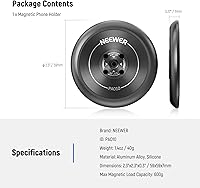 Vista 8 de NEEWER Soporte magnético para teléfono trípode con adaptador de rosca de 1/4" compatible con iPhone MagSafe, palo selfie para 15 Pro Max 15 Plus 14