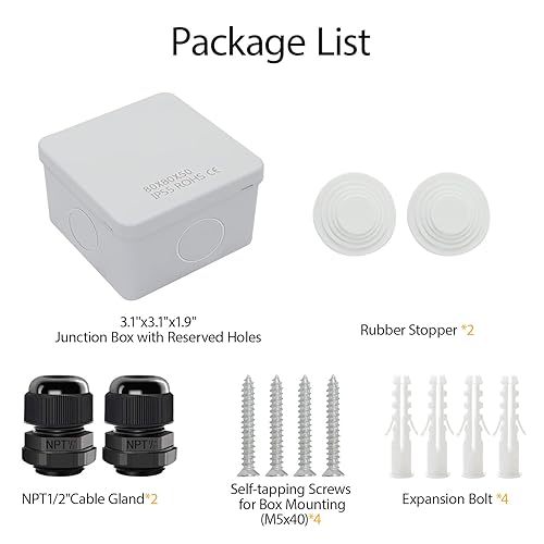 Miniatura 7 de LeMotech Caja de conexiones, caja eléctrica IP65 resistente al agua a prueba de polvo ABS plástico proyecto recinto para electrónica blanco 3.1 x