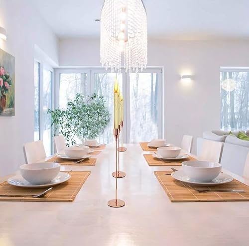 Miniatura 7 de Aha Essential - Juego de 6 portavelas cónicos  Portavelas decorativos para decoración del hogar, boda, comedor, fiestas, aniversario, baño,