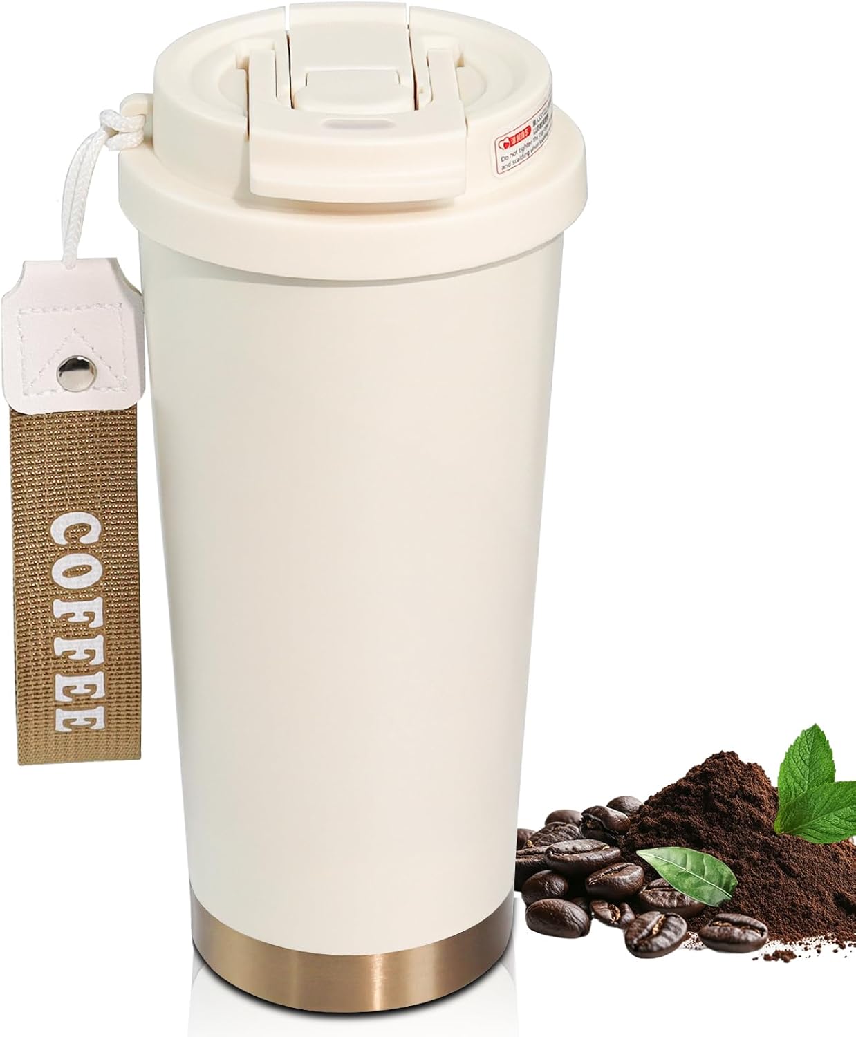 Insulated Coffee Tumbler 17.9oz 530ml Travel Coffee Mug 316 Stainless Steel Dual Drink Openings Leakproof Lid Reusable Insulated Coffee Mug Hot and Cold Ideal Travel Mug for Coffee Lover Daily
