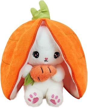 YUMEYA Bunny Stuffed Animal Reversible Toy Cute Stuffy Transformed Rabbit