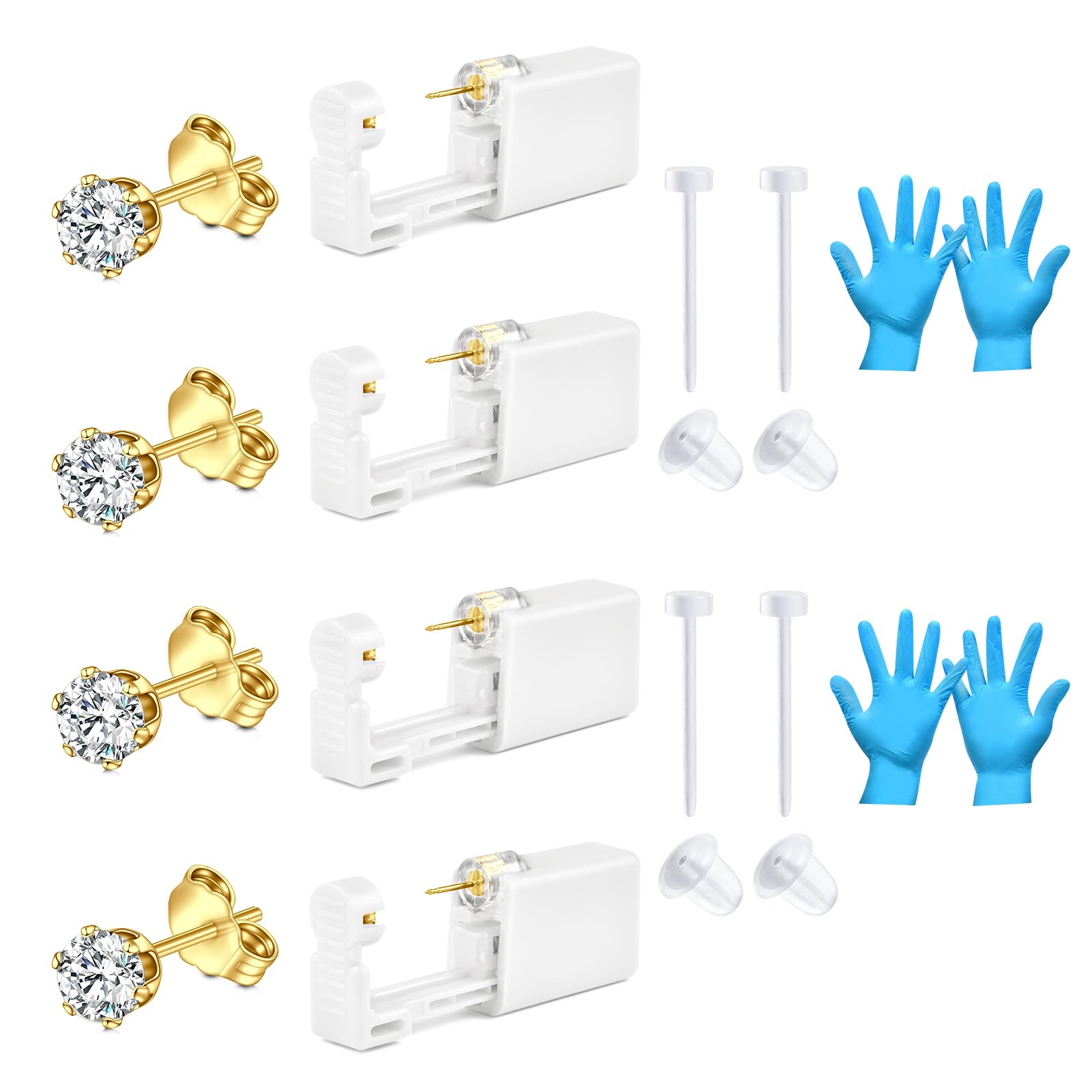 AceFun 4mm tragus helix piercing pistola conjunto acero inoxidable oreja cartílago pendientes