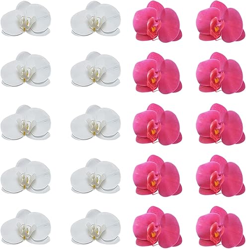 LARDUX 40 cabezas de flores artificiales de orquídeas