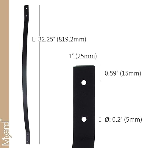 Miniatura 13 de Myard - Balaustres de aluminio para barandillas de terraza, porche, cerca Arco Facemount 32