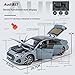 Haochi 1:24 Officially Licensed Audi RS7 Alloy Diecast Model Car - Opening Doors, Lights & Sounds with Horn, Pull Back Action, Shock Absorption, Steering & Foldable Side Mirrors (Grey)