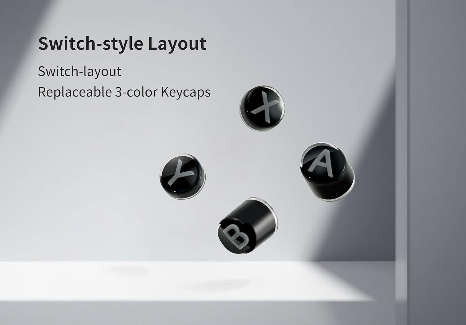 GuliKit Switch-Style Layout ABXY Replacement Buttons, Swappable Controller Keycaps Compatible with ES, ES Pro, KK3/KK3 Pro/KK3 Max, TT Max/TT Pro Controllers, Puller Tool Included (NS62-BLACK) - Image 2