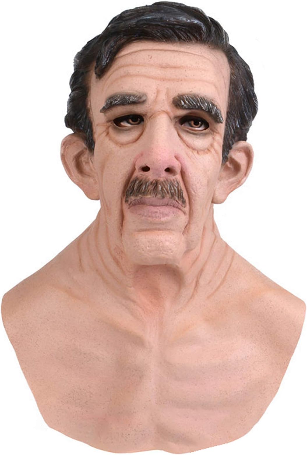 Old Man Hallowen Mask, Realistic Latex Mask, Old Male Disguise Halloween Fancy Dress Props Masks for Adult,Style2