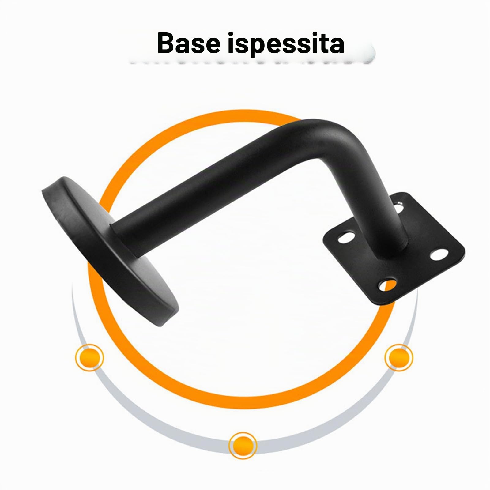 Set di Supporti per Corrimano Docache - Supporti per Corrimano in Acciaio Inox Con Design Piatto Nero per Ringhiere, Corridoi, Ringhiere in Legno, Balaustre (6 Pezzi)