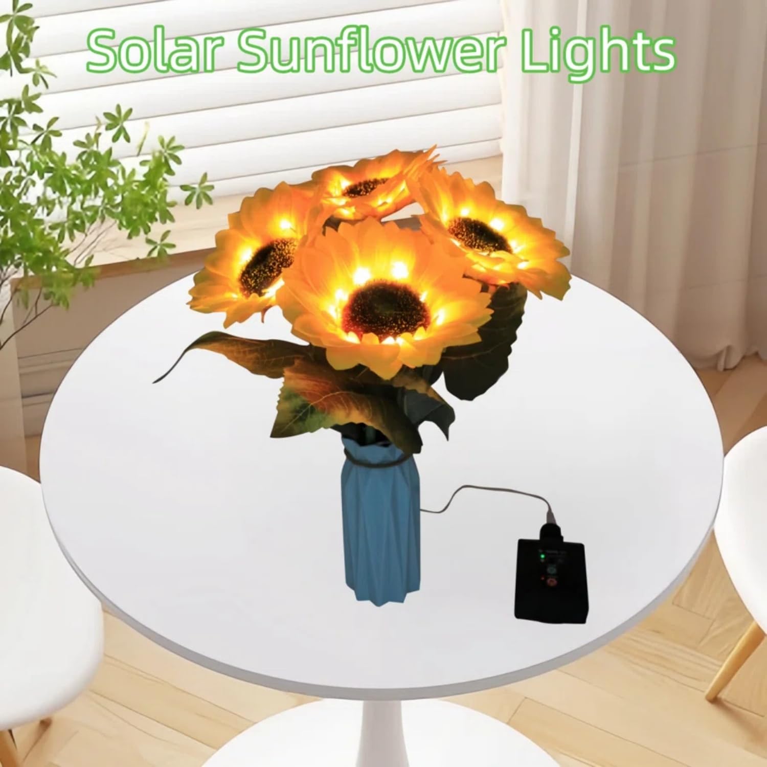 Luci solari da giardino per esterni e interni, confezione da 4 luci a girasole con telecomando, 8 modalità, decorazione per casa, giardino, regalo per mamma, donne, nonna, compleanno, patio, cortile