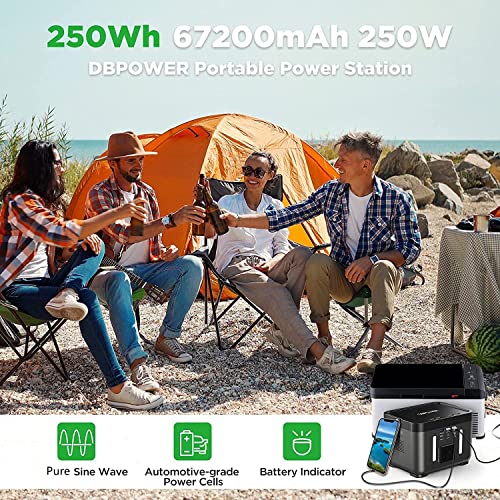 image for DBPOWER Portable Power Station, Peak 350W Backup Lithium Battery 250Wh