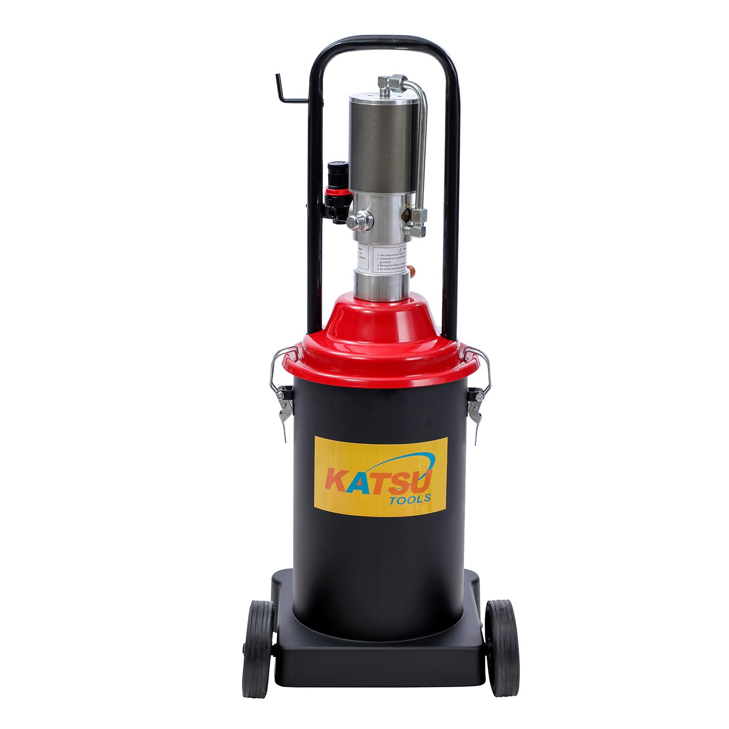 KATSU Tools Bomba de Grasa Neumática 12L Bomba de Engrase con Aire a Presión Dispensador de Pistola de Grasa de Aire Portátil con 12ft Manguera, 500 Bar, para Maquinaria de Automóviles y Camiones