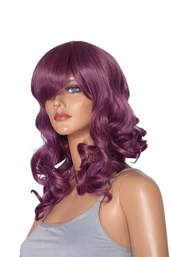 Vista 2 de Epic Cosplay Hestia Dark Plum Cosplay peluca rizada de 22 pulgadas