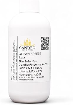 Ocean Breeze Fragrance Oil 8oz Bottle | Candle Making, Soap Making, Room Sprays, Bath Bombs, Lotion, Car Fresheners, Wax Melts | Candeo Candle Supply | Phthalate Free & Prop 65 Compliant