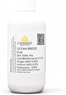Ocean Breeze Fragrance Oil (8oz Bottle) | Candle Making, Soap Making, Room Sprays, Bath Bombs, Lotion, Car Fresheners, Wax Melts | Candeo Candle Supply | Phthalate Free & Prop 65 Compliant