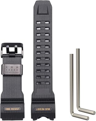 حزام راتينج متوافق مع حزام الساعة البديل للرجال Casio GWG1000 Mudmaster بحلقة من الفولاذ المقاوم للصدأ