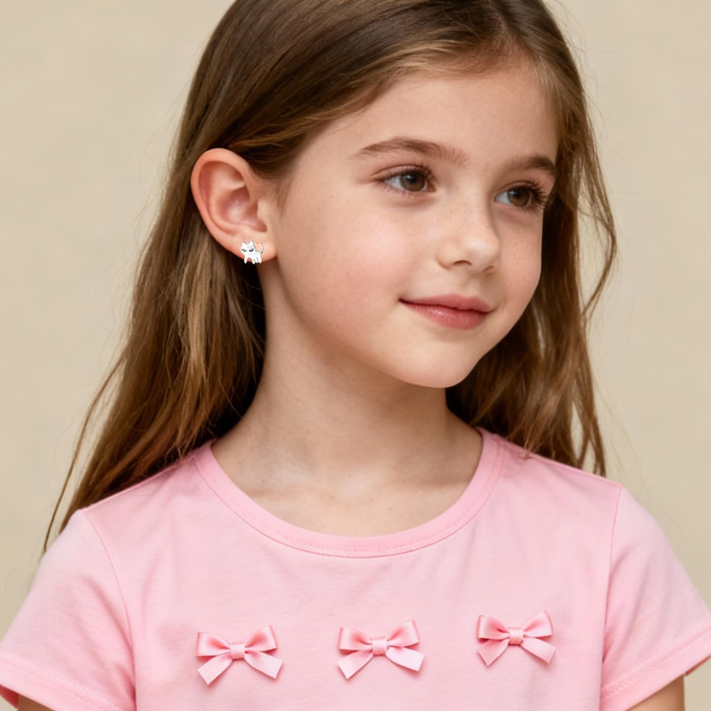 SLUYNZ Sterling Silver Cat Earrings Studs for Women Teen Girls Black White Cat Studs Earrings Cute Animal Earrings - Image 2