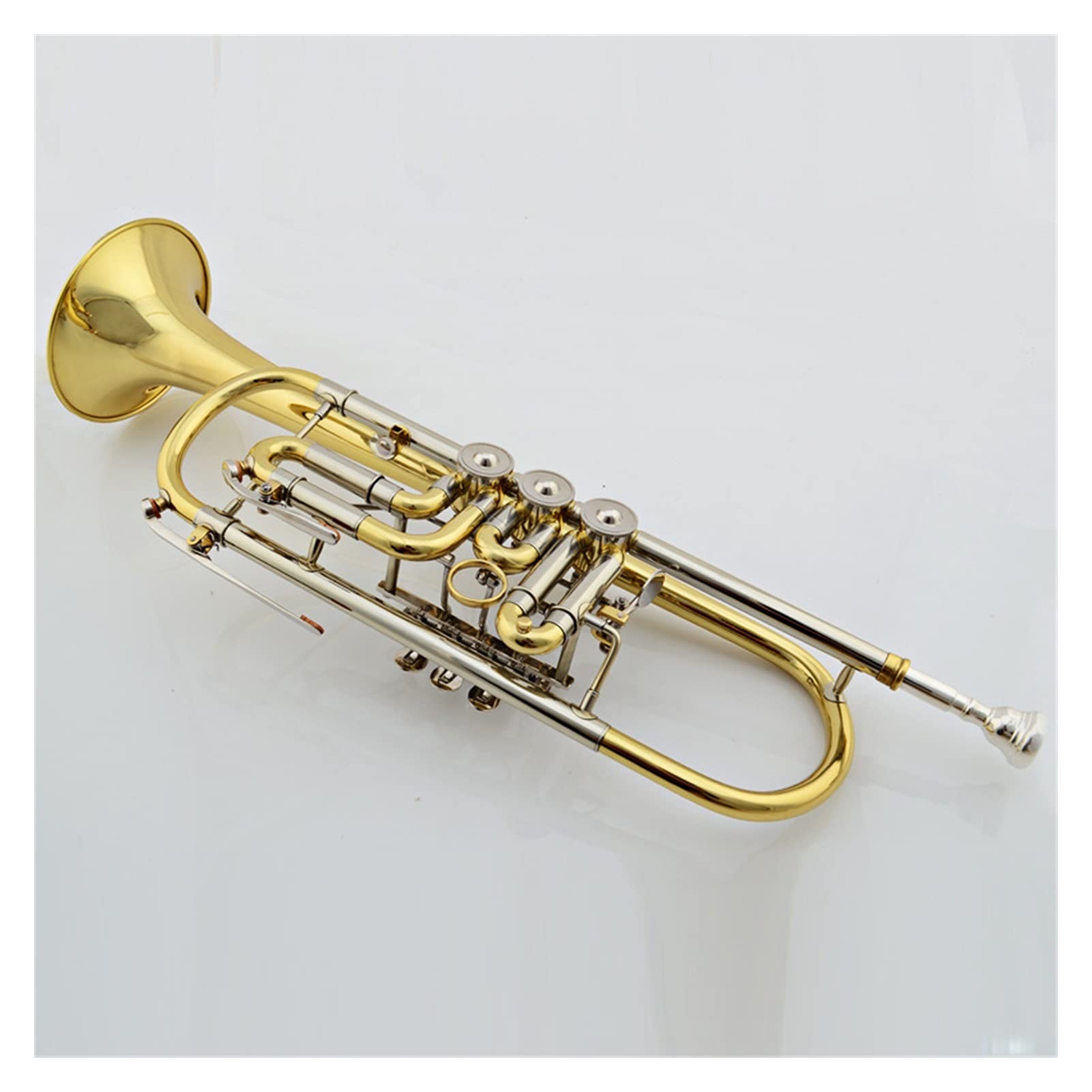 B-Flat-Trompete-Flache Schlüssel-Trompete Lackiertes Gold-Messing-Trompeten-Musikinstrument Trompeten Anfänger