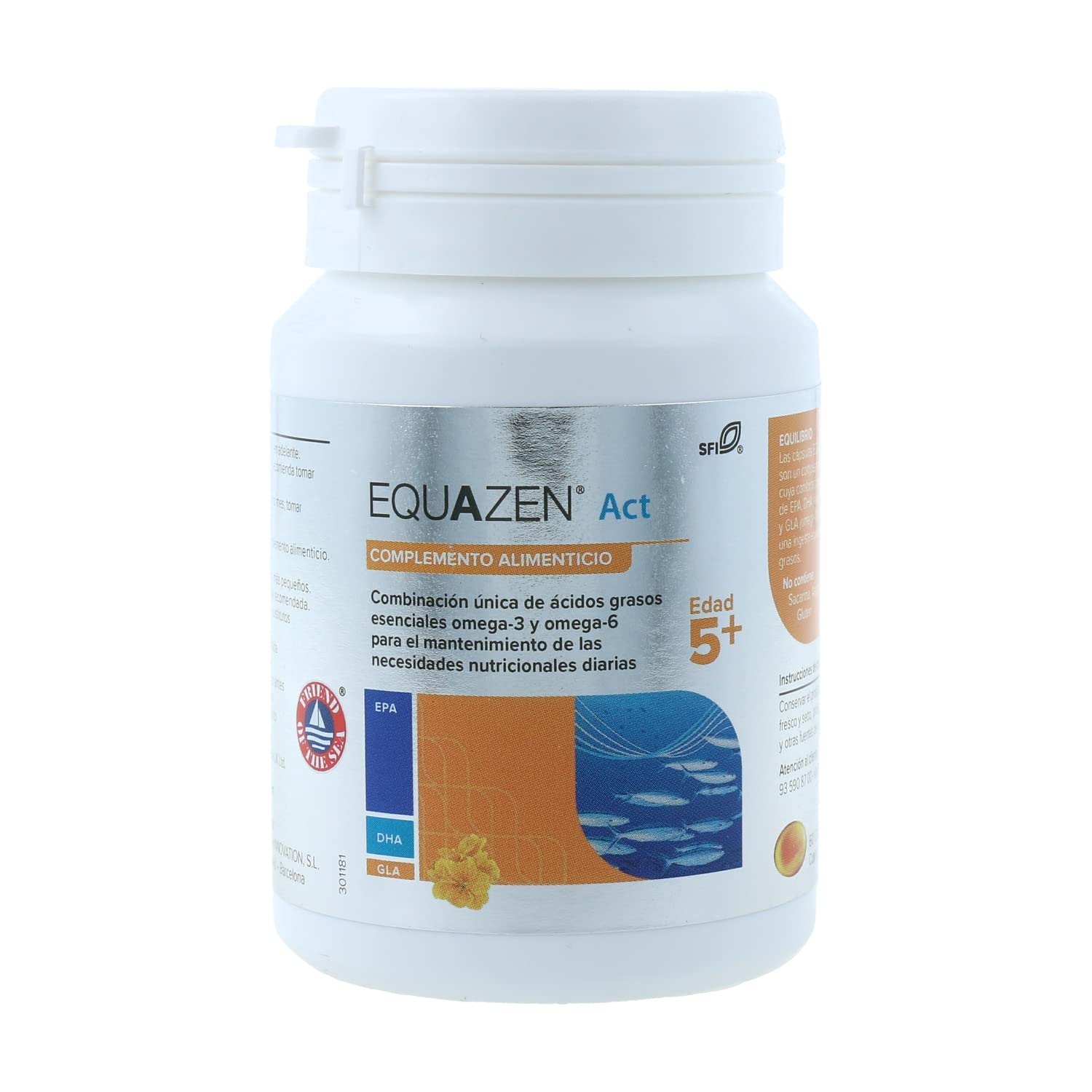 Vitae EQUAZEN Forte 60 cápsulas | Combinación única de Omega 3 y 6 | Alto poder nutricional (EPA, DHA y GLA) | Desarrollo cognitivo