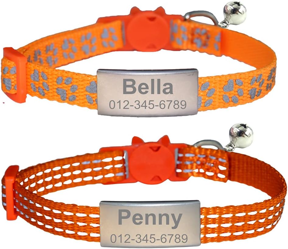 personalised reflective cat collars