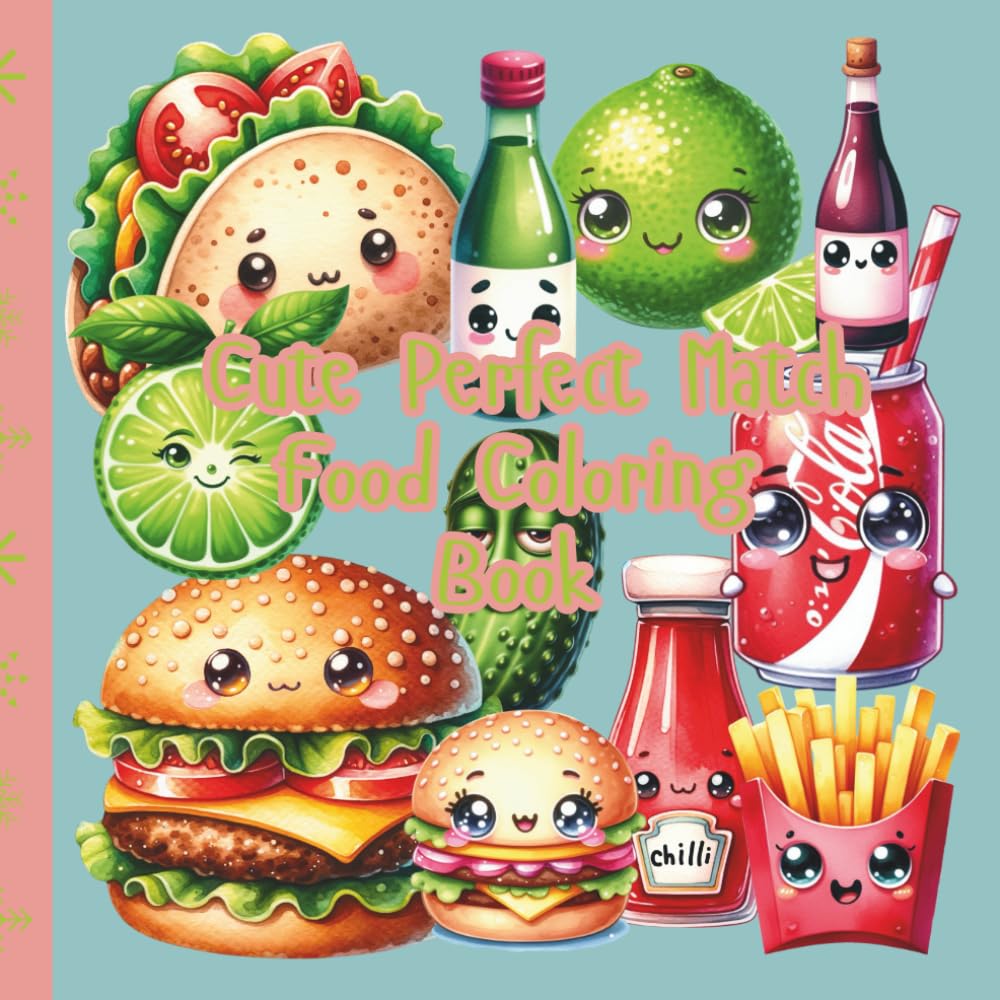 Cute Perfect Match Food Coloring Book (Matching Pairs Coloring Book)