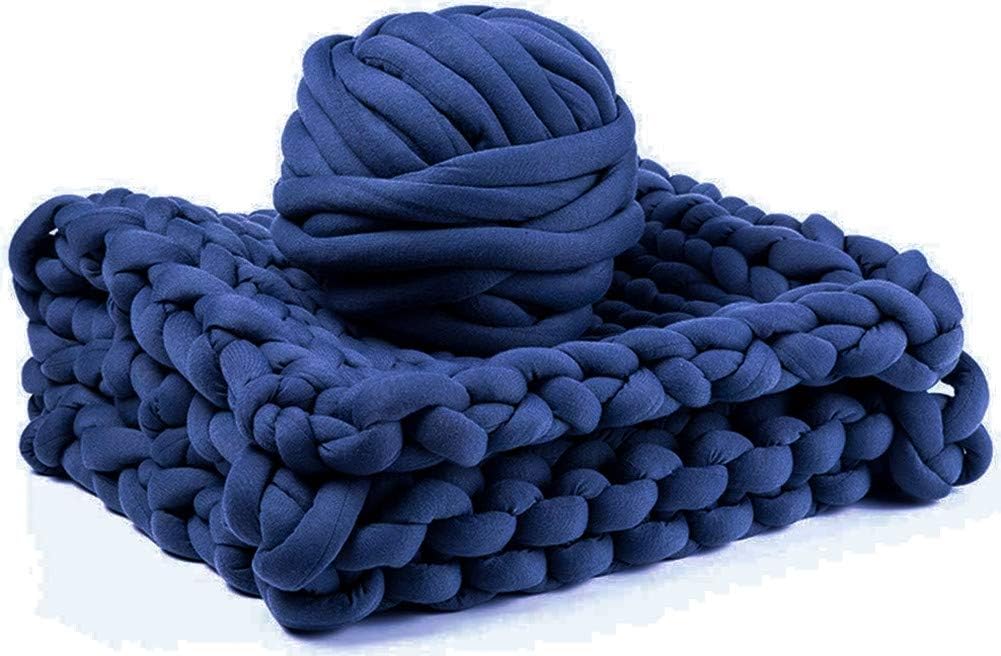 Bulky Yarn ,Super Chunky Yarn Washable Roving for Arm Knitting Extreme Knitting (Navy)