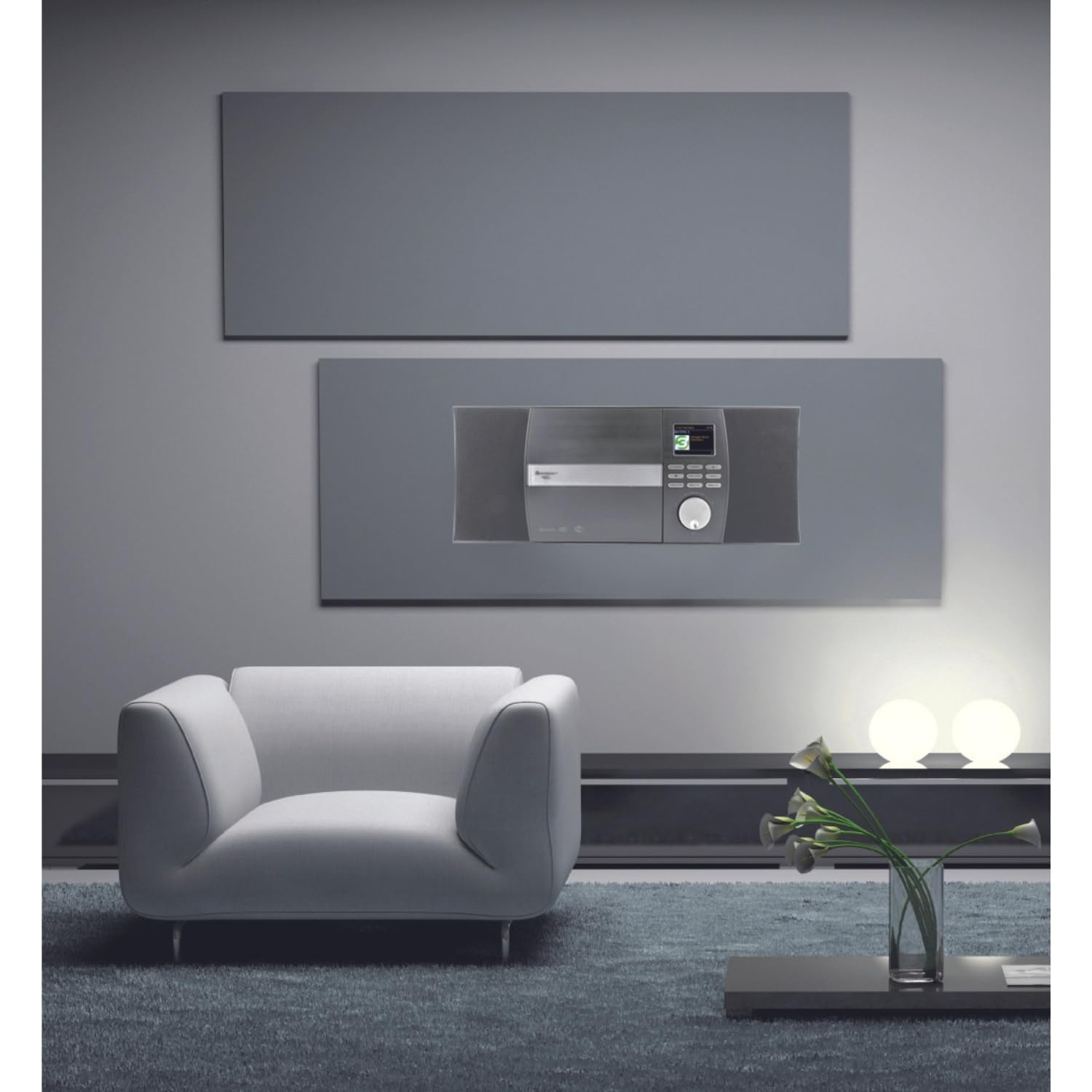 Soundmaster Highline ICD1010AN Stereoanlage mit CD-Player Internetradio WLAN DAB+ Bluetooth UNDOK Appsteuerung Wandhalterung