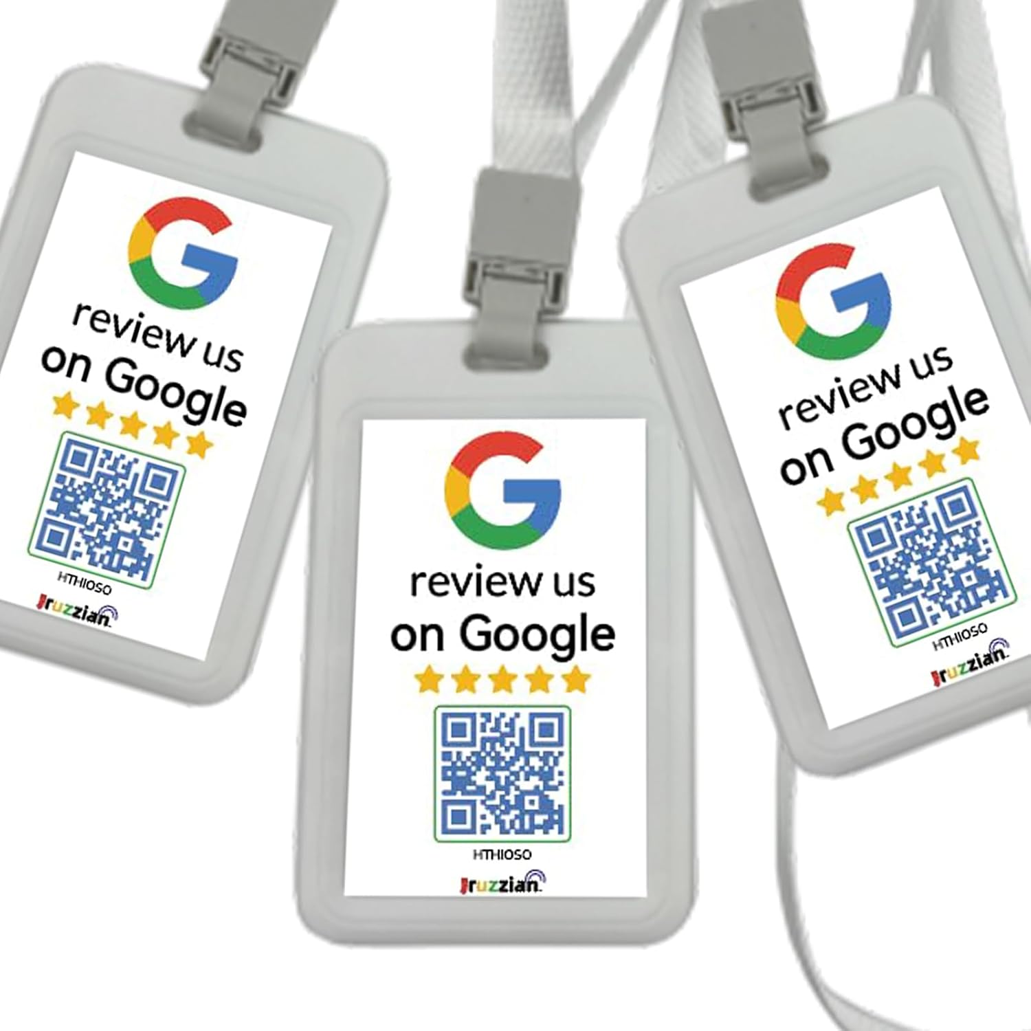 Review Tap Card for Google with Card Sleeve & Lanyard (3 Pack)– Pocket Size 3.35 × 2.13 in NFC & QR Code Review Us Sign, Portable Google Review Stand Replacement, No App, No Fees, Easy Setup