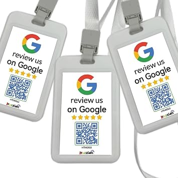 Review Tap Card for Google with Card Sleeve & Lanyard 3 PCS