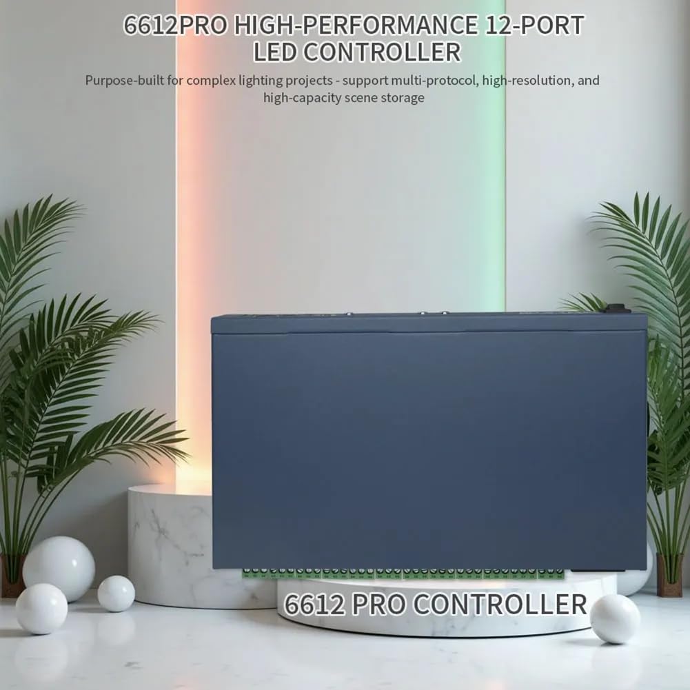 DMX512 WS2812B Strip LED Strip ArtNet-Pixel (SPI/) Controller 12x1024 Pixel Offline Player Offline Stand-Along DMX512 WS2812B Controller A Striscia LED Controller Eu Plug
